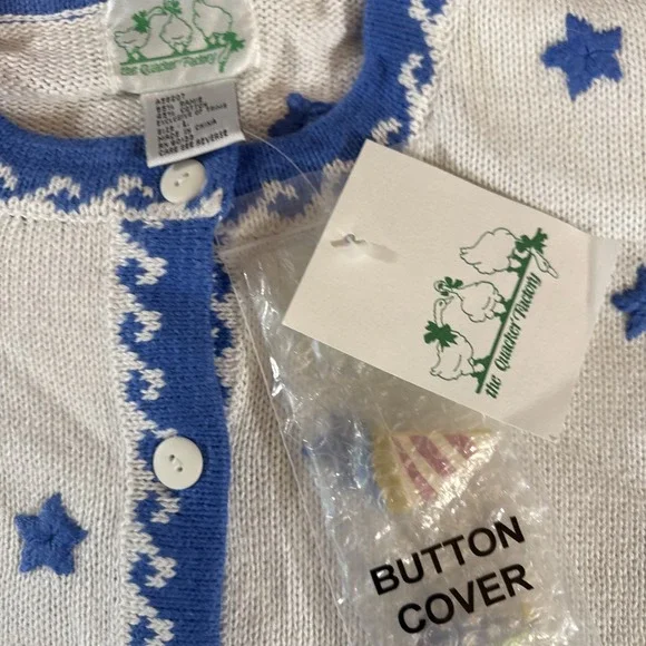 Quacker Factory Sweater L Cardigan Sailboats Nautical Anchors NWT Vintage Granny - Picture 4 of 9